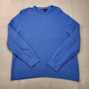 Banana Republic Shirt Men's 2XL Blue Long Sleeve Organic Cotton‎ Honeycomb Crew